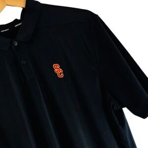 Nike Golf USC Trojans Dri-FIT Polo Shirt Mens Black Short Sleeve NCAA Large